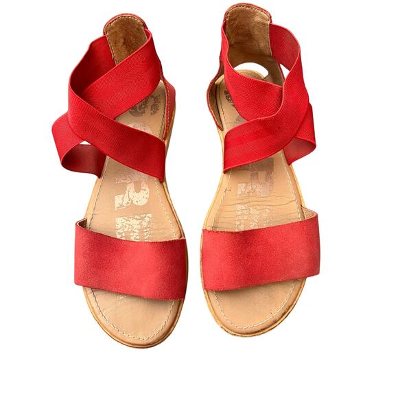 Sorel Shoes - Sorel Ella Size 10 Red Leather Sandals